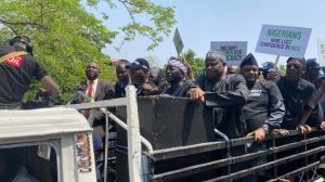 Election Breaking: Atiku Leads Protest to INEC Headquarters in Abuja 