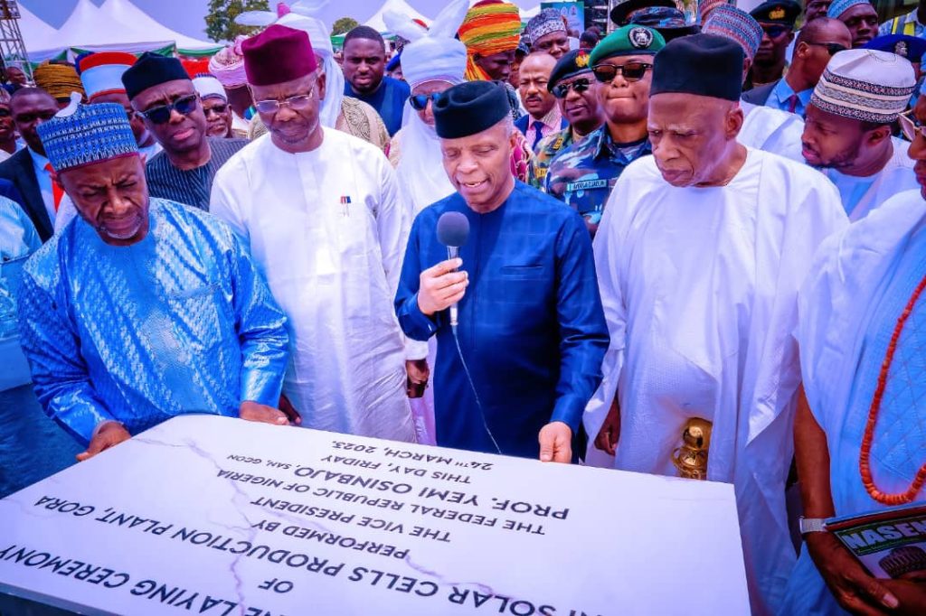 Osinbajo Lays Foundation of First Solar Cell Factory in W/Africa