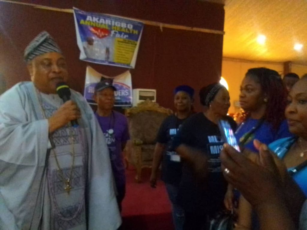 Akarigbo of Remoland Commends Free Medical Outreach Organisers