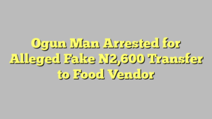Ogun Man Arrested for Alleged Fake N2,600 Transfer to Food Vendor
