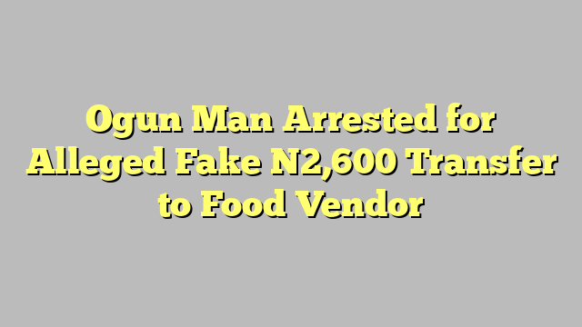 Ogun Man Arrested for Alleged Fake N2,600 Transfer to Food Vendor
